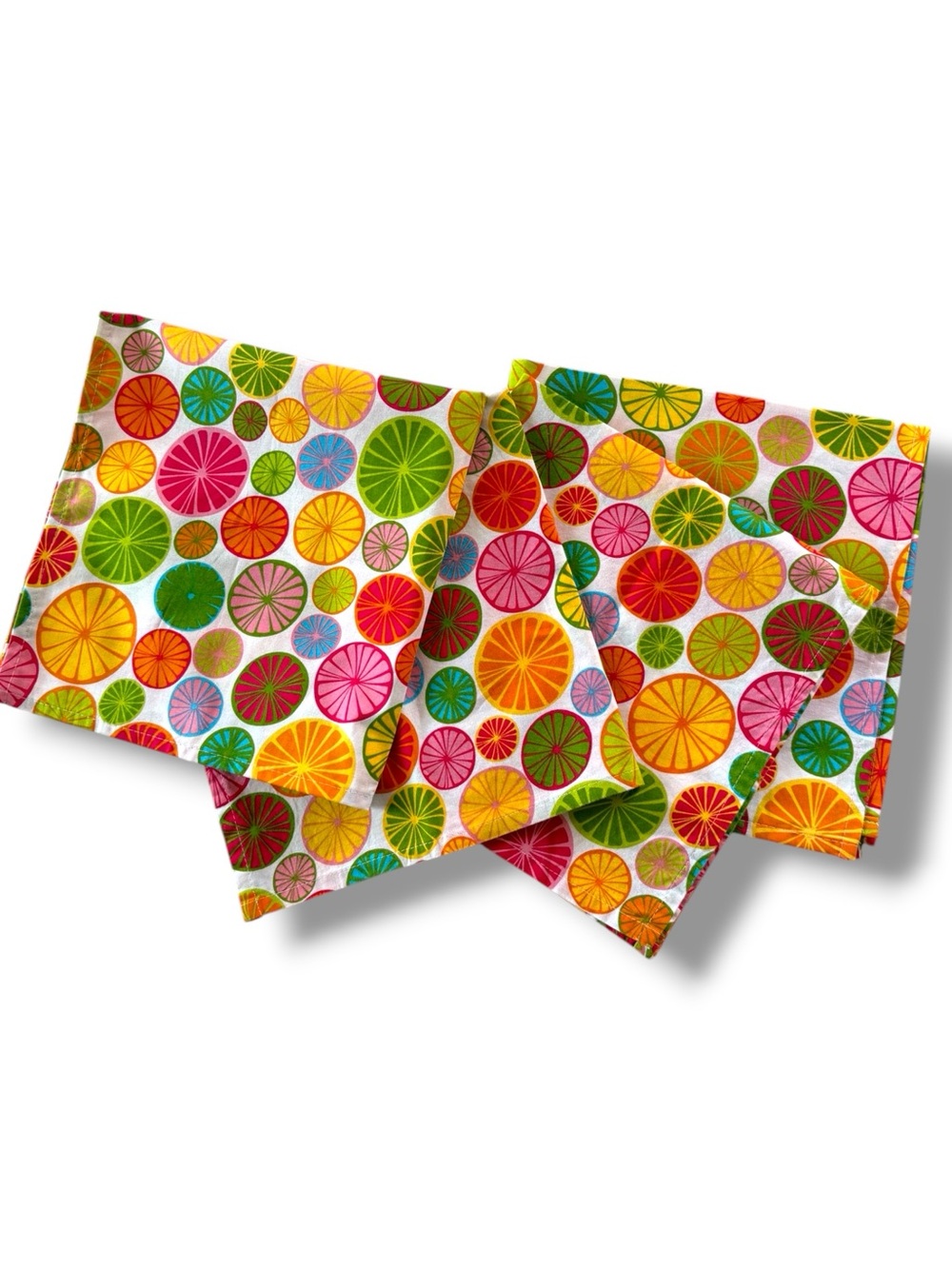 Crate & Barrel Citrus Print Bright Vibrant 20” Napkins